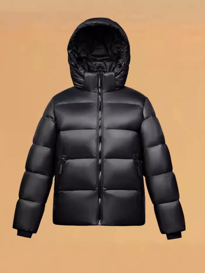 2026 Black Gold Goose Down Jacket - Short, Matte, Wash-Free, Thick Cold-Protection, Trendy Outerwear for Couples.