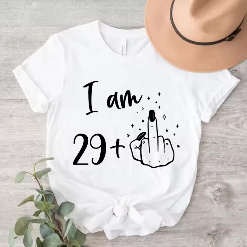 Women's Retro 29 39 Years Old White Summer Knitted Short Printed T-Shirt 30-60 Year Old Wo T-Shirt Birthday Printed T-Shirt