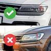 Skirta VW Tiguan MK2 R-Line 2017-2021 Priekinio buferio Žibintų antakių Centrinės grotelės Rūko žibinto Juodos apdailos juostelės Lipdukai Apdaila