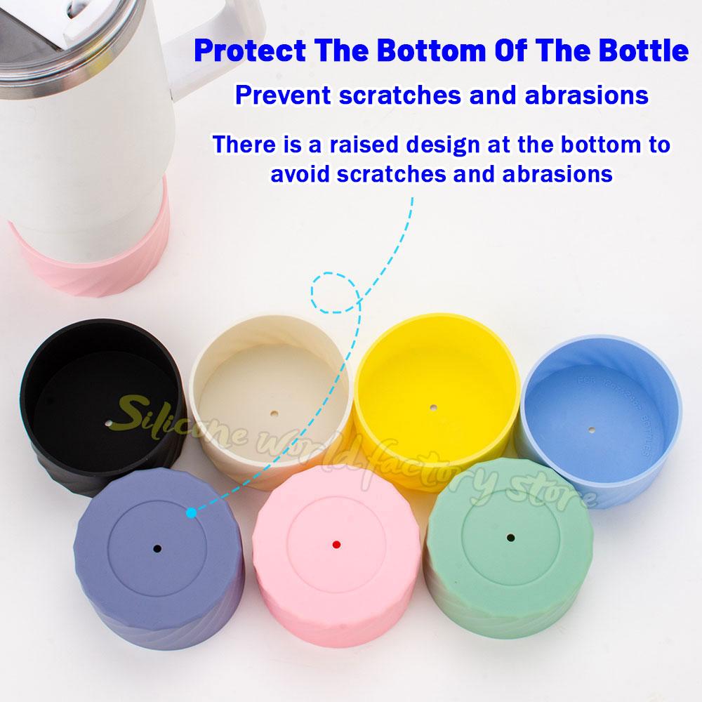 SW 40oz/30oz Silicone Cup Bottom Cover for Stanley Adventure Quencher Tumbler for IceFlow Flip Straw Water Bottle Sleeve 7.5/7CM Cup Holders 5