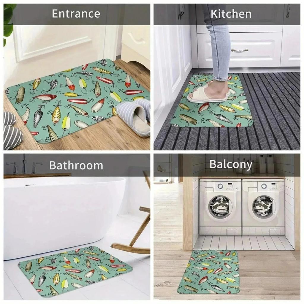1PC Rose Arts Pattern Living Room Rugs Kitchen Rugs Non-Slip Home Door Mats Pop Arts Bath Mat Carpet for Home Sink Laundry Decor