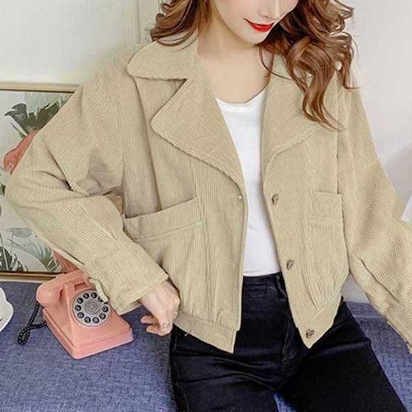 Trendy Loose Short Women's Jacket - Spring & Autumn European Style Long Sleeve Petite Fit 2025