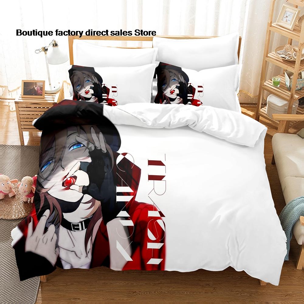 Anime Bungo Stray Dogs Bedding Set Single Twin Full Queen King Size Bed Set Kids Bedroom Duvetcover Sets Bed Sheet Set
