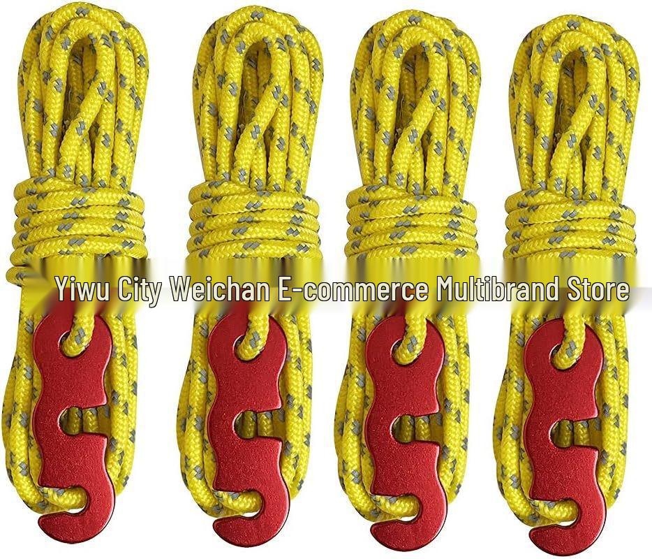 Reflective Windproof Tent Rope with Anti-Slip Buckle (4mm)