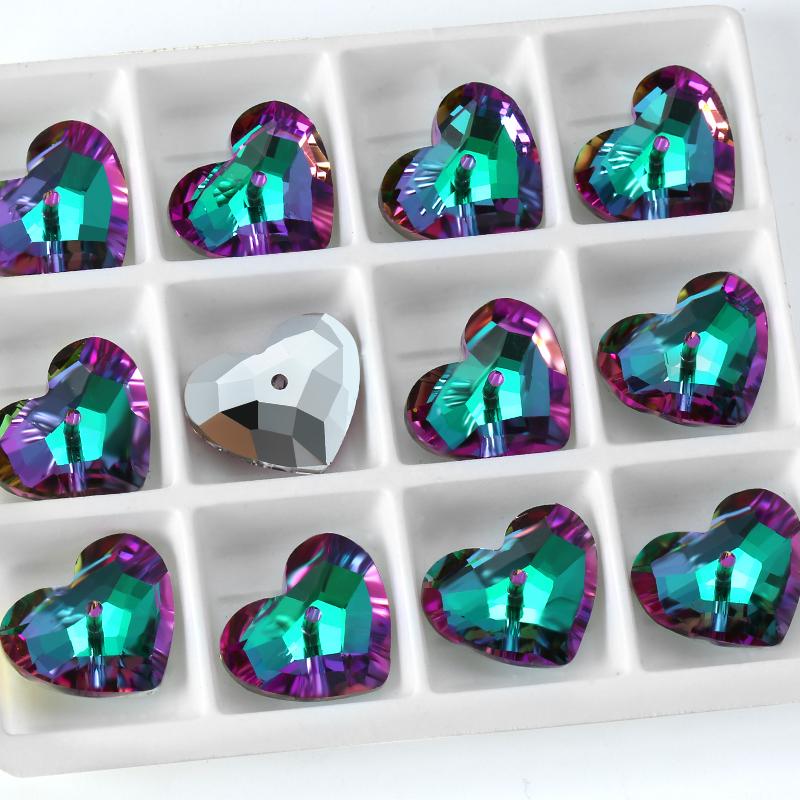 12Pcs Austria Crystal Pendant Loose Rhinestone Beads Charms Glass Jewelry Gems Stones for DIY Necklace Jewelry Making 11Styles