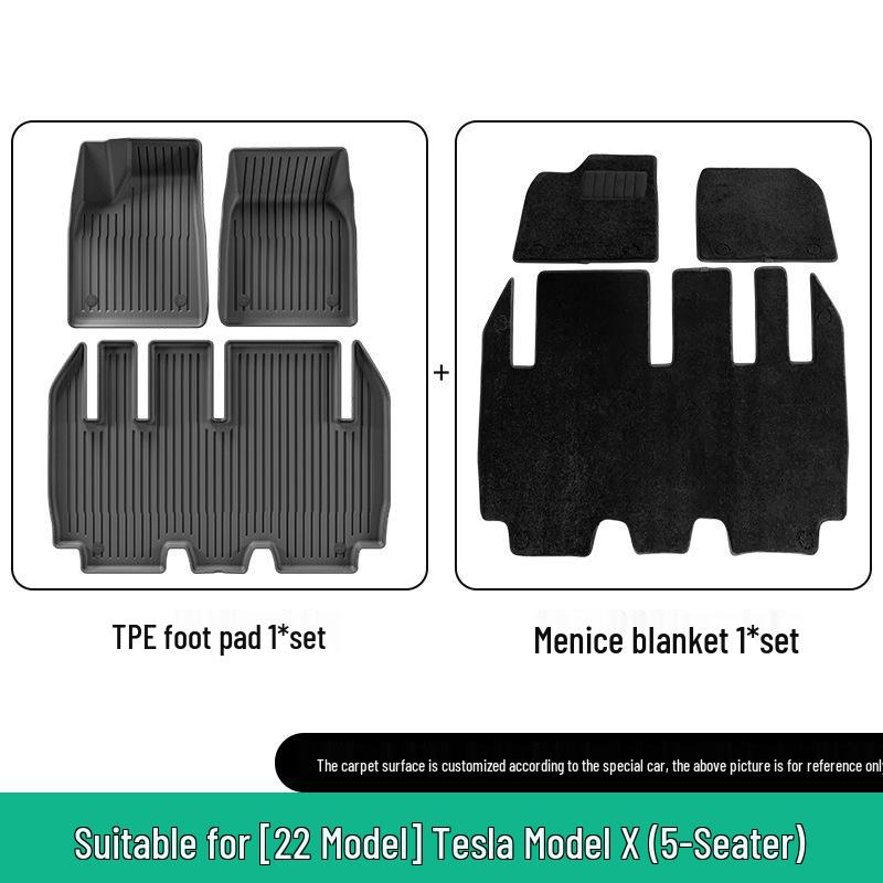 2022 Tesla Model X TPE Car Mats: Full Environmental Protection for Trunk and Backrest