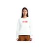 Anta Training Series Solid Color Printed Chinese Character Round Neck Fleece Long Sleeve Sweatshirt Women sweatshirt White 162247713-4