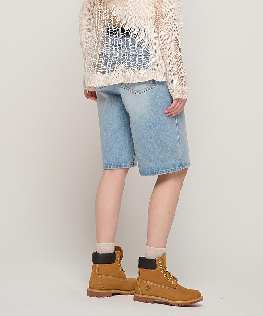 CARGOBROS FOR WOMAN Basic Washed Bermuda Denim Pants (Light Blue)