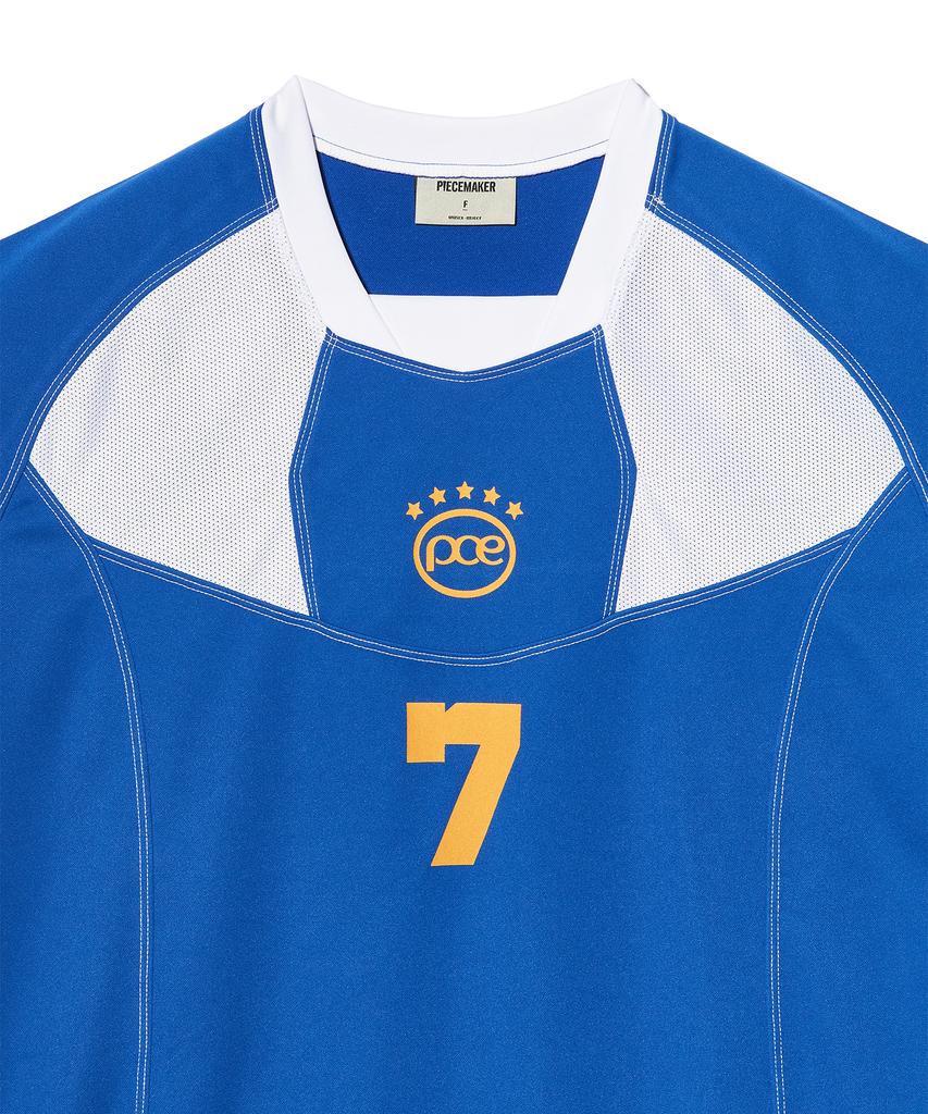 PEACE MAKER Sporty Mesh Combi Jersey Top (Blue)