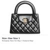 Chanel Borsa a mano mini Kelly 23K Pelle di vitello lucida invecchiata Metallo color oro Nero AS4416-B14296-94305