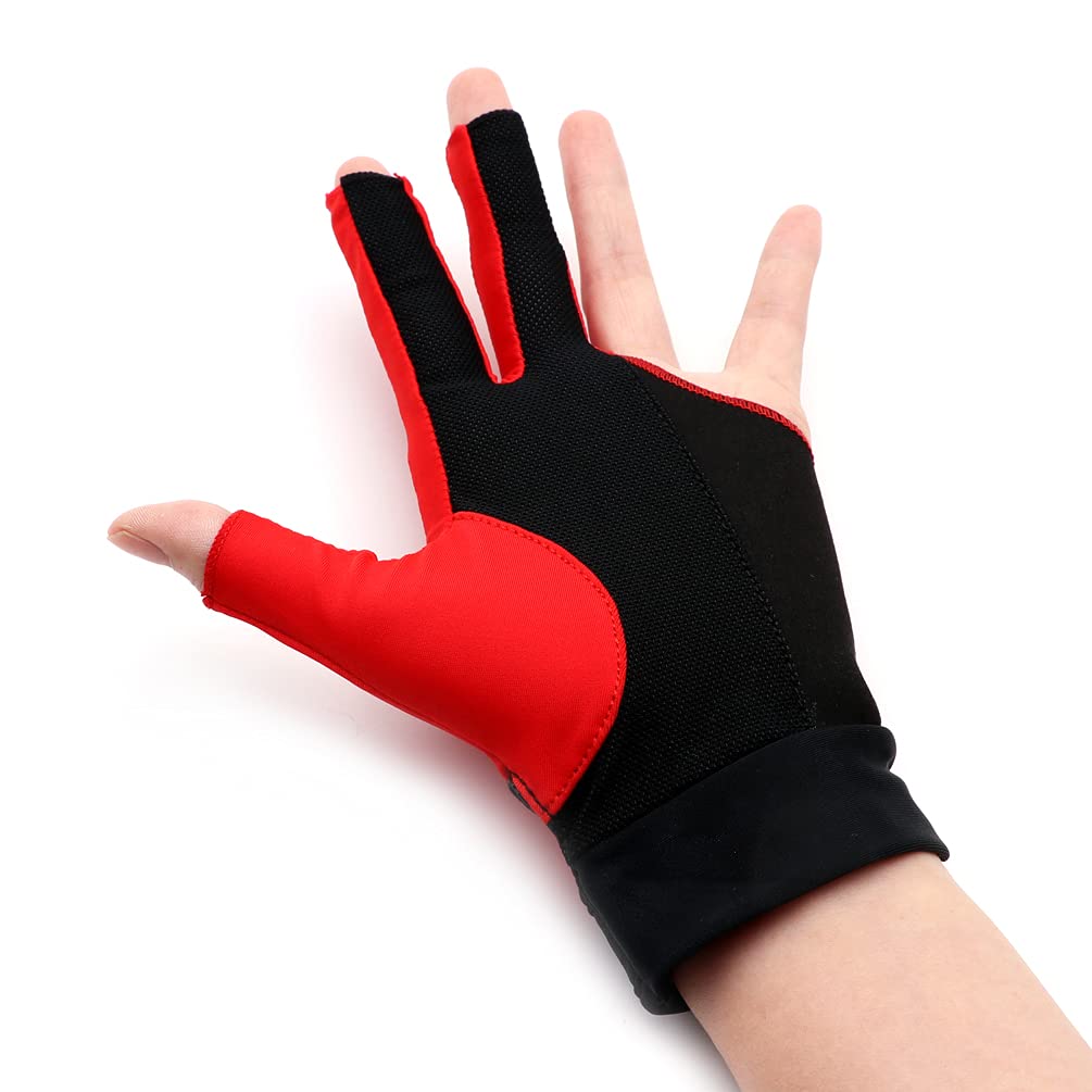 Black Scorpion CUESOUL Left-Hand Billiard Gloves, 3-Finger Cut-Off Gloves, Non-Slip, Unisex