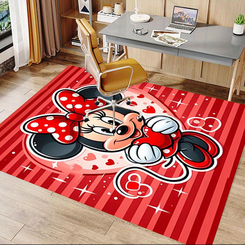 Minnie Mouse Valentine'S Day Carpet For Playroom Bedroom Living Room Sofa Home Decorkids Game Area Rug Nonslip Floor Mat