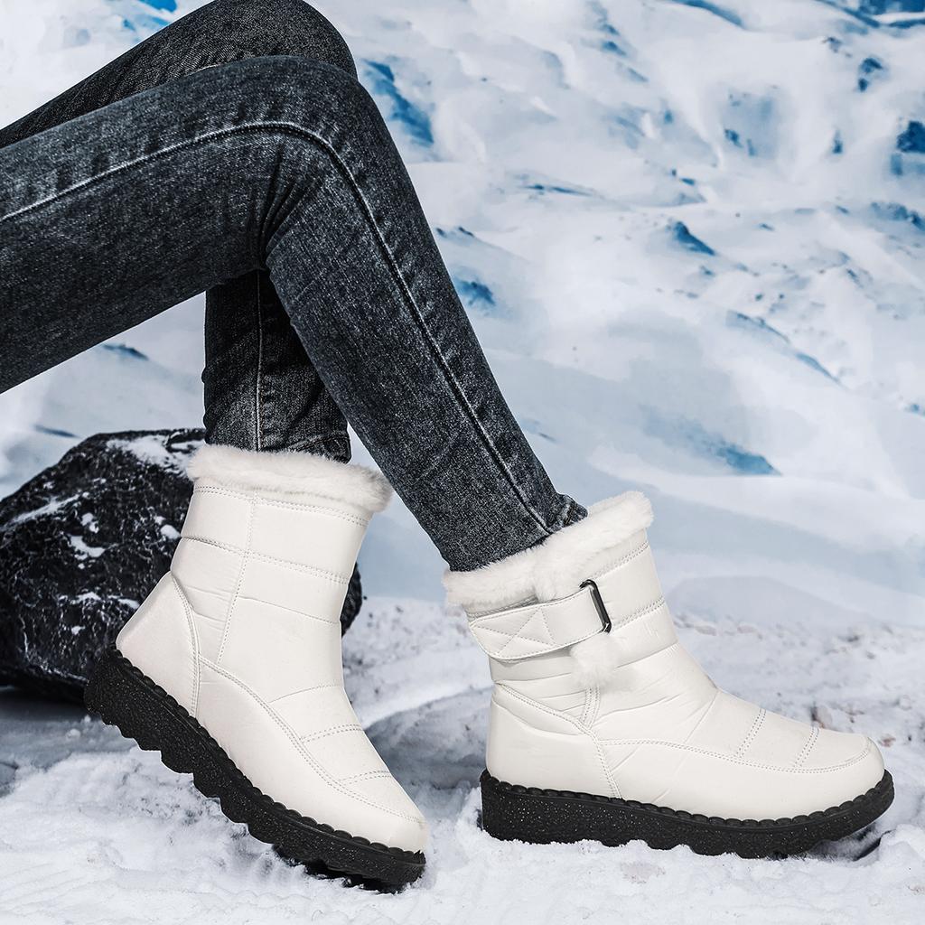 TUINANLE Dámské zimní teplé bavlněné boty s měkkou podrážkou do exteriéru protiskluzové dámské kotníkové boty pánské