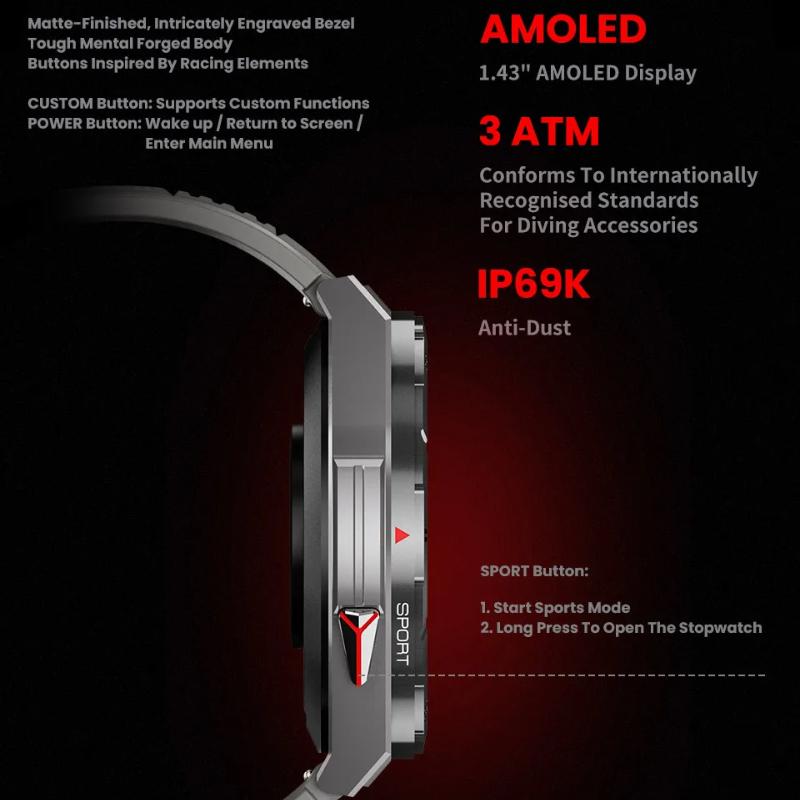 2025 Nowy Oryginalny Smartwatch GPS Ultra 466*466 HD Wyświetlacz AMOLED Sportowy Kompas Połączenia BT Wodoodporny IP69 Smart Bransoletka Dla HUAWEI