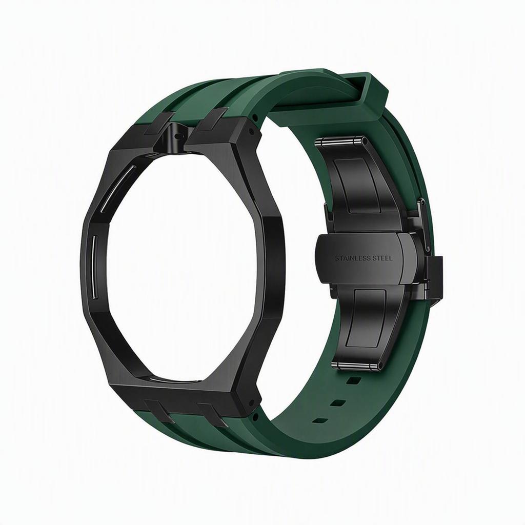 For Swatch X Royal Pop Stainless Steel Watch Case Wear Resist Silicone Sport Replacement Band for Sport Activities Daily Commute
