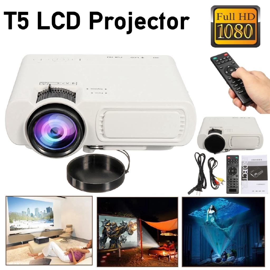 Projector T5 LCD 7000 Lumen 1080P Full HD Wifi bluetooth Mini Home Theater Android 6.0 Audio Speaker Home Theater Cinema