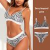 Leopard Print Seamless Wireless Bra with Adjustable Straps - European, American, Southeast Asian Styles