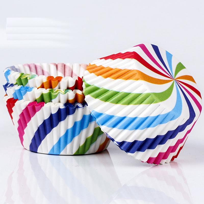100 ks/sada Papírové košíčky na muffiny a cupcakes Kulaté Pečení Muffinový košíček Jednorázový
