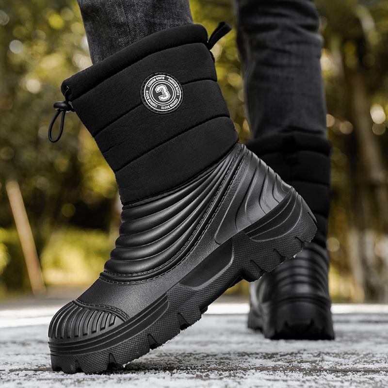 Mens Snow Boots Outdoor Comfortable High-top Waterproof Boots Fashion Non-slip Warm Men's Shoes New Rain Boots Zapatos De Hombre