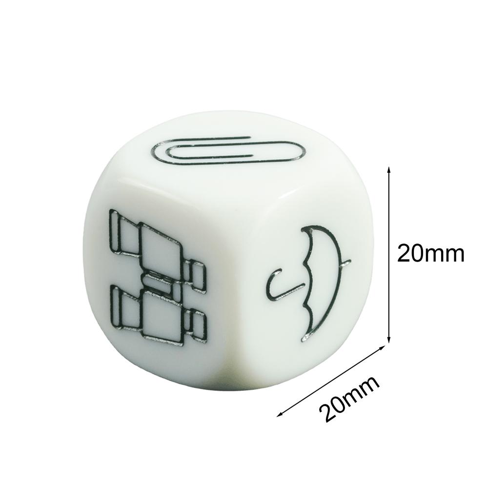 D6 Dice Collection Telling Story Cube High Quality Acrylic 6 Sided Dice Funny Engraved Patterns for Children Education Toys and Games
