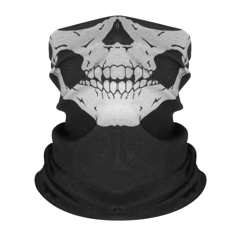 

Skull Cycling Face Cover Mask Scarf Bicycle Half Face Mask Headband Bandana Halloween Fun Scarf Fishing Hiking Riding Headband One Size белый