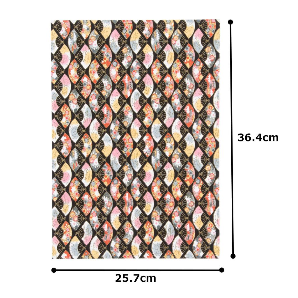 Kawasumi Washi Chiyogami Yuzen B4 10 10 Sheets per Black Washi, Size, Patterns, Pack,