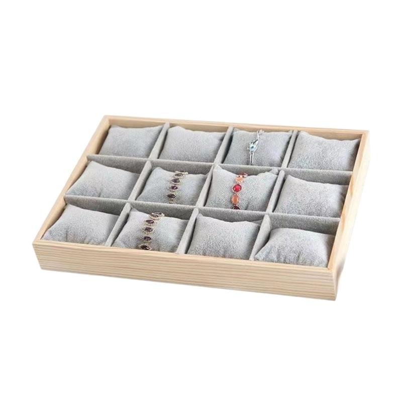 Practical Sturdy Wood Watch Tray Organizers With 12 Adjustable Slots Removable Cushions and Clear Display Lid Designs