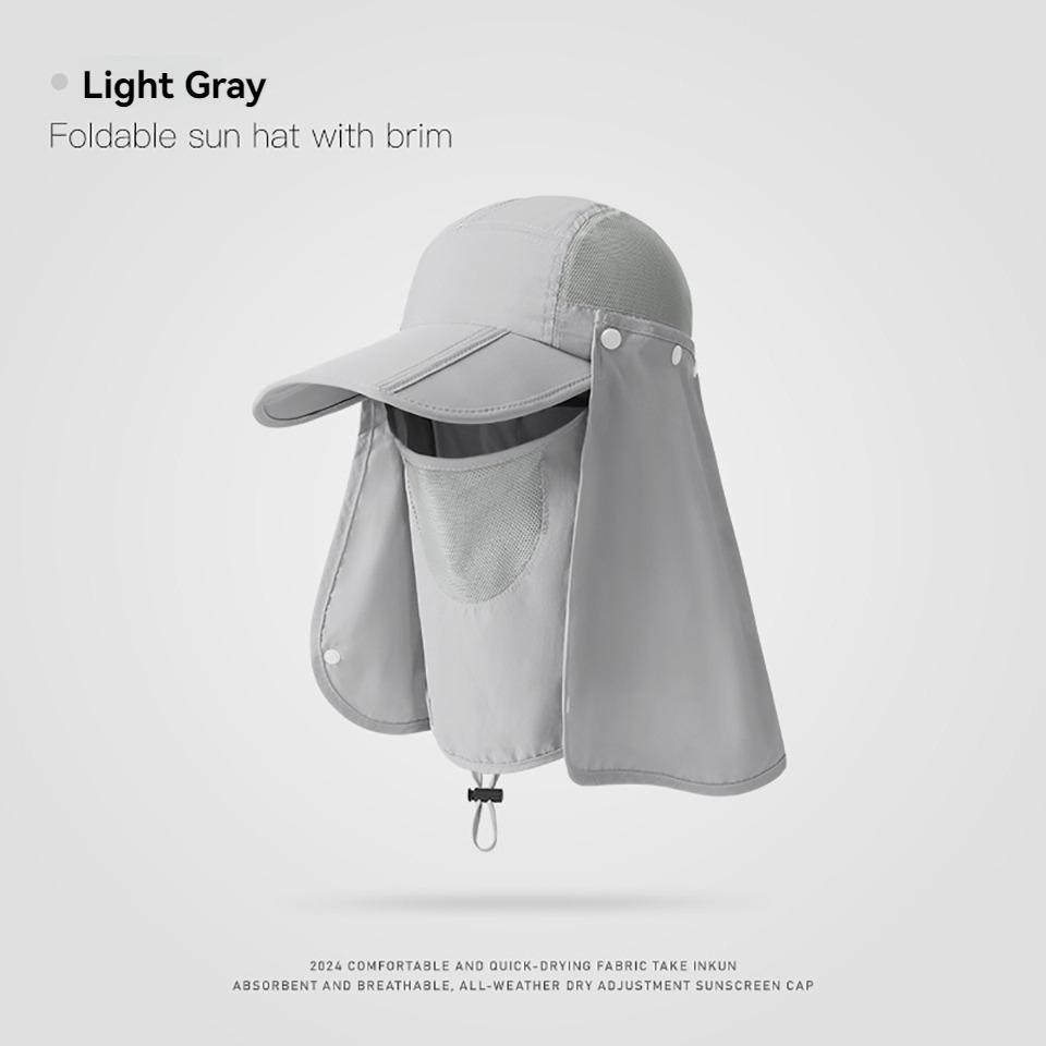 

Gobygo Summer Sun Protection Hat Breathable Sweat-Absorbing Water-Repellent Mask Hat Outdoor Mountain Climbing Cycling Fishing