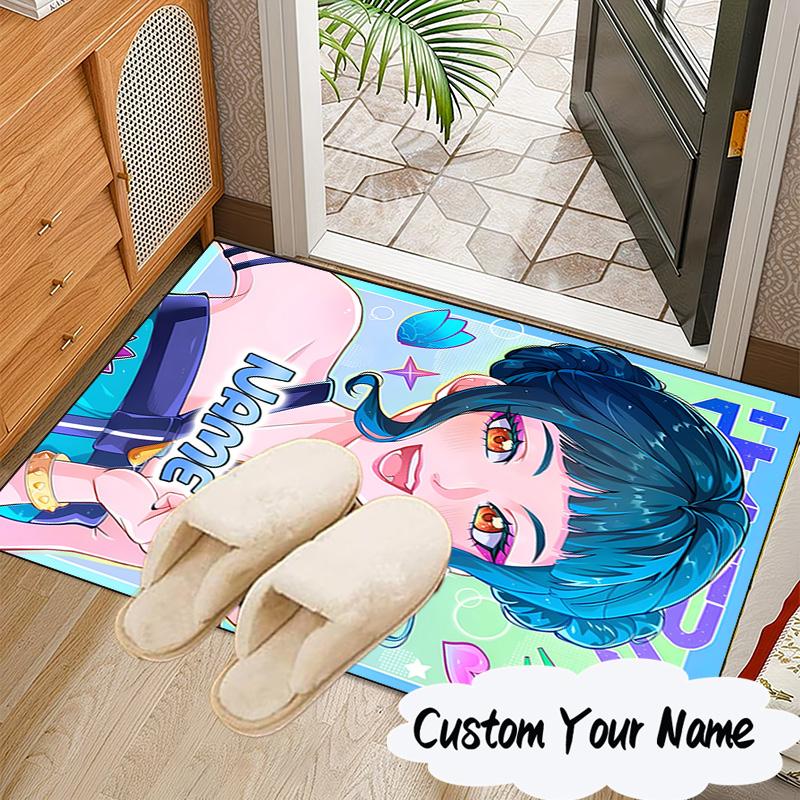 Custom Name KPop Cartoon Carpet, Chair Rug,Area Rug for Office Bedroom living rooms bedroom, Doormat decor Christmas fan gifts