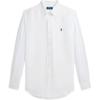 Polo FW24 Logo Embroidered Print Solid Color Linen Long Sleeve Shirt Men Shirts White MNPOWOV16824146-100