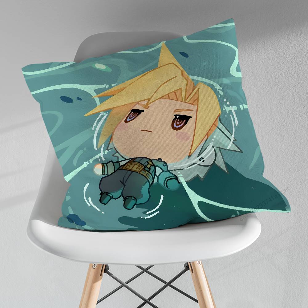 FFinal FFantasy Cloud Strife FFF7 Pillowcase for Sofa Room Office Decor Printing  Merchandise AllMatch Cushion Cover