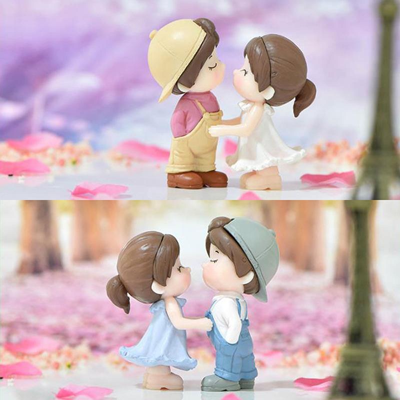 1 Pair Dancing Couple Miniature Desktop Home Decor Cake Ornament Gifts Dollhouse