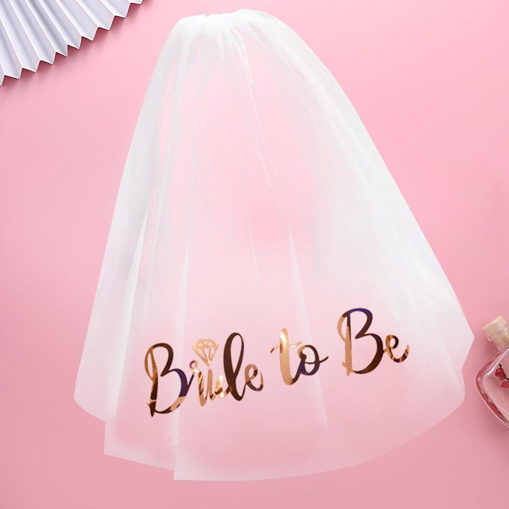 Rose Gold & Silver Bridal Veil and Headband Set with Shoulder Straps