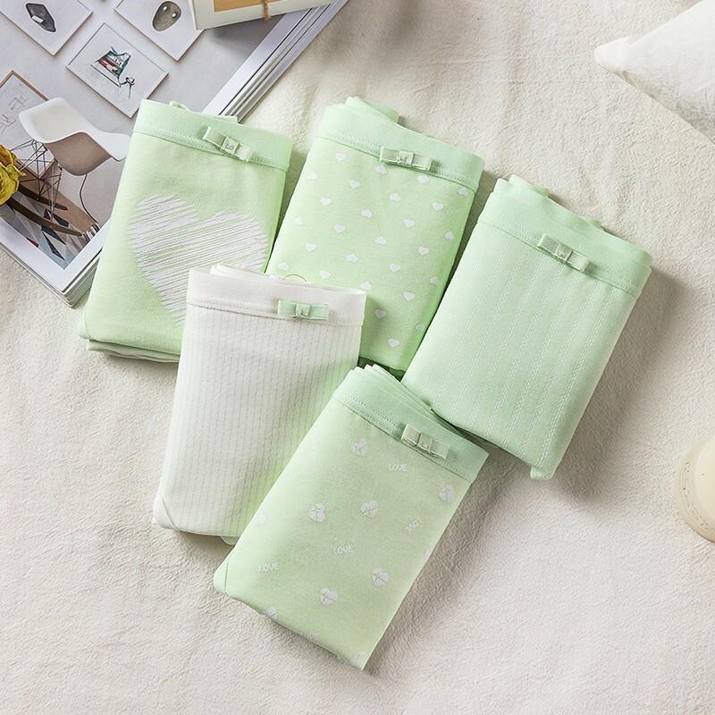 LANGSHA Women's Pure Cotton Breathable Triangle Briefs 5-Pack