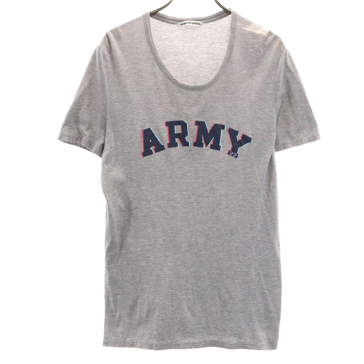 

beautiful people made in Japan ARMY Short sleeve T-shirt 180 gray Men s Used