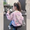 Girls Korean Collar Sweatshirt Spring Autumn Fashionable Long Sleeve Top Big Kids Chic Casual Shirt