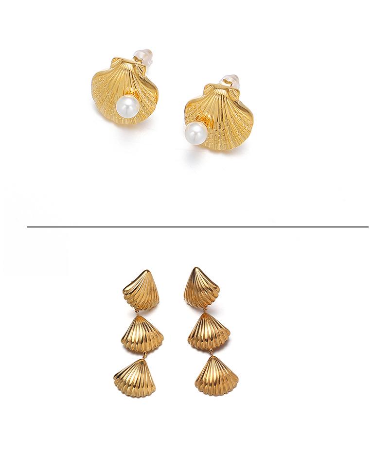 18K Gold Stainless Steel Flower Shell Beach Earrings