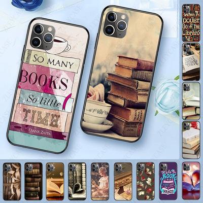 Phone Case Shell For Iphone 12pro 13pro 11pro Max 5s 6s 7 8plus X Xr Xsmax 12mini 13mini Se 2020Cover Books Pile Library Reading