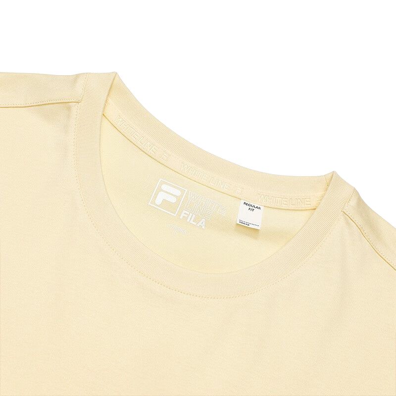 Fila Letter Print Crew Neck Short Sleeve T-Shirt Men Tops Yellow F11M319101F-YE