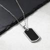 Trendy Dog Tag Necklace for Men Boys,Waterproof Stainless Steel Black Military Pendant,Casual Male Jewelry Gift