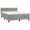 Maison Exclusive - Sommier à lattes de lit et matelas Gris clair 140x200cm Velours