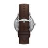 Fossil Neutra Automatik Skelett Weißes Zifferblatt Braunes Lederarmband Herrenuhr - ME3184