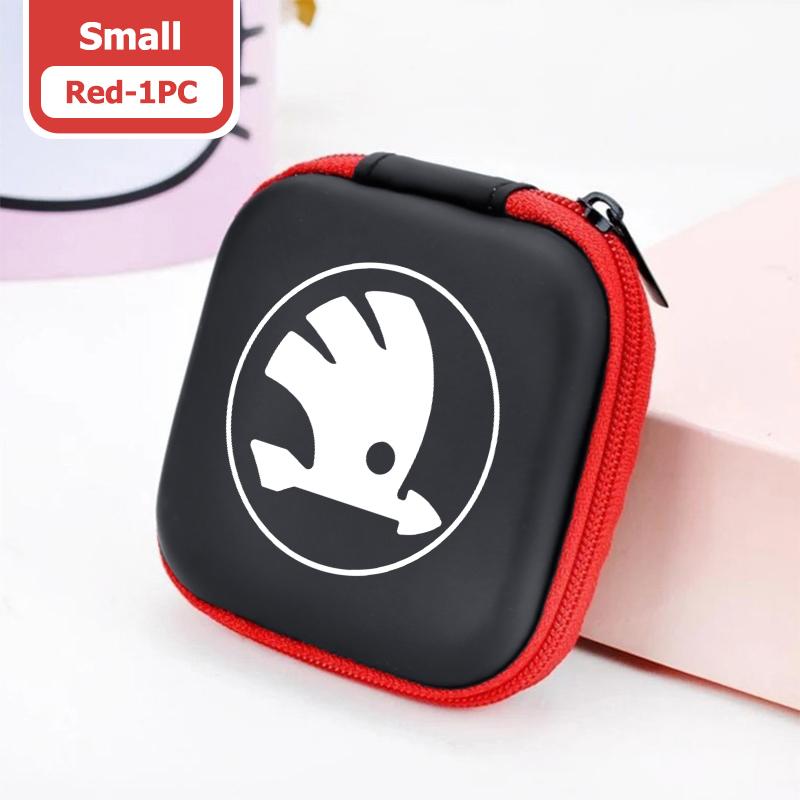 For Skoda Car Earphone Key Case Men Ladies Key Storage Bag Auto Accessories S Kodiaq Octavia 2 3 Yeti Karoq Rapid Fabia VII VRS kybf34