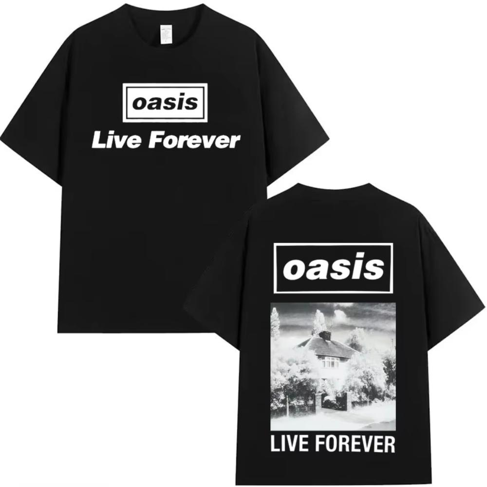 

Рэпер Oasis Live Forever 25 Харадзюку Футболки Хипстерские Мужские Высокое Качество Повседневные Y2K Летние Короткий Рукав Футболка Оверсайз Топы 3XL
