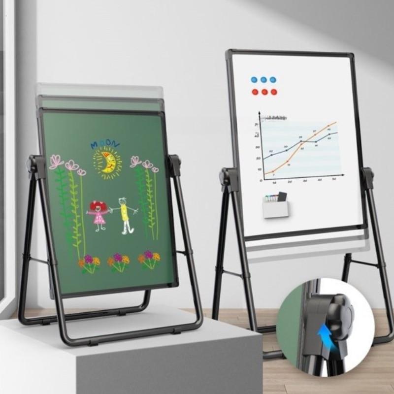 Quadro Branco Magnético Dobrável 360 Graus Quadro Branco Magnético de Pé Premium Quadro de Avisos Magnético Dupla Face Quadros de Escrita Suportes