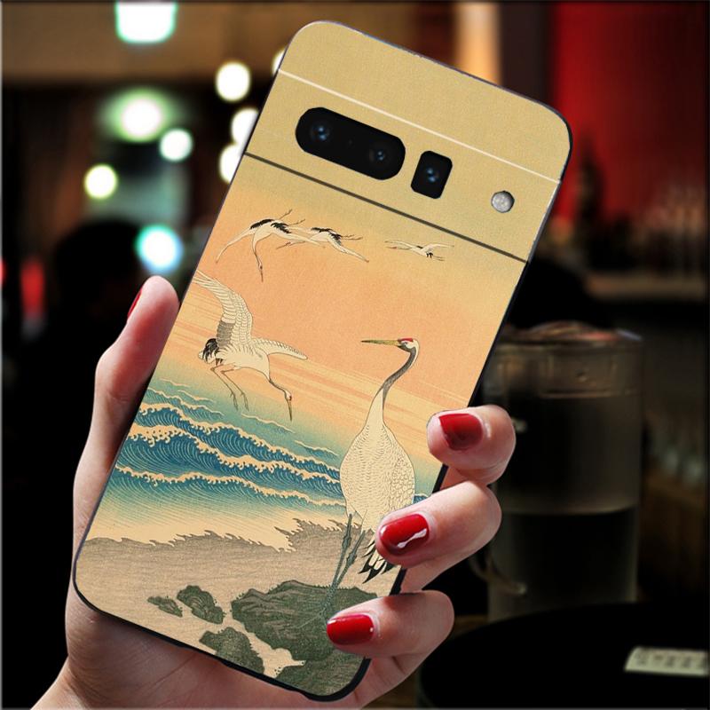

Japanese Crane Fuji Mountain Phone Case for Google Pixel 10 9 Pro XL 9A 8 7 6 Pro Pixel 8A 7A 6A Pixel 8 7 6 5 Case Google Pixel 6A