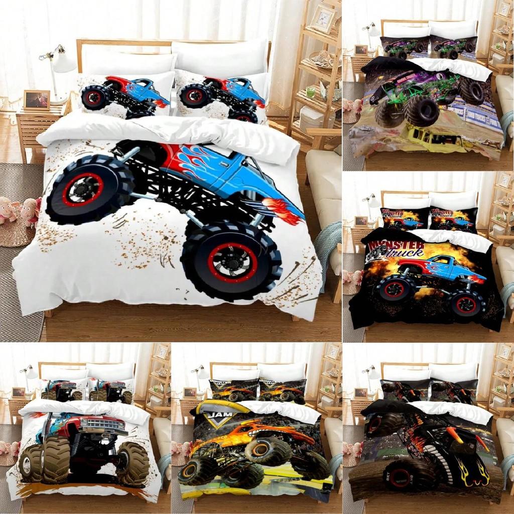 Monster Jam Children Bed Cover Set With Colorful Patterns For Modern Kids Room Decor