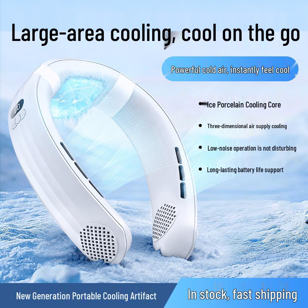 Silent Leafless Neck Fan: Portable Outdoor Semiconductor Cooler