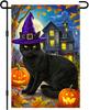 BlissYard Halloween Garden Ag 12x18 Inch Spooky Black Cat Witch Hat Outdoor Ag Double Sided Haunted House Pumpkin Yard B WZZ