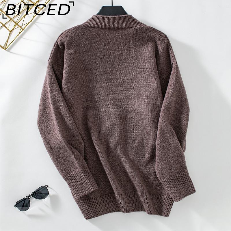 BITCED Elegant Knit Cardigan for Women - Autumn/Winter Solid-Color Single-Button Sweater Jacket